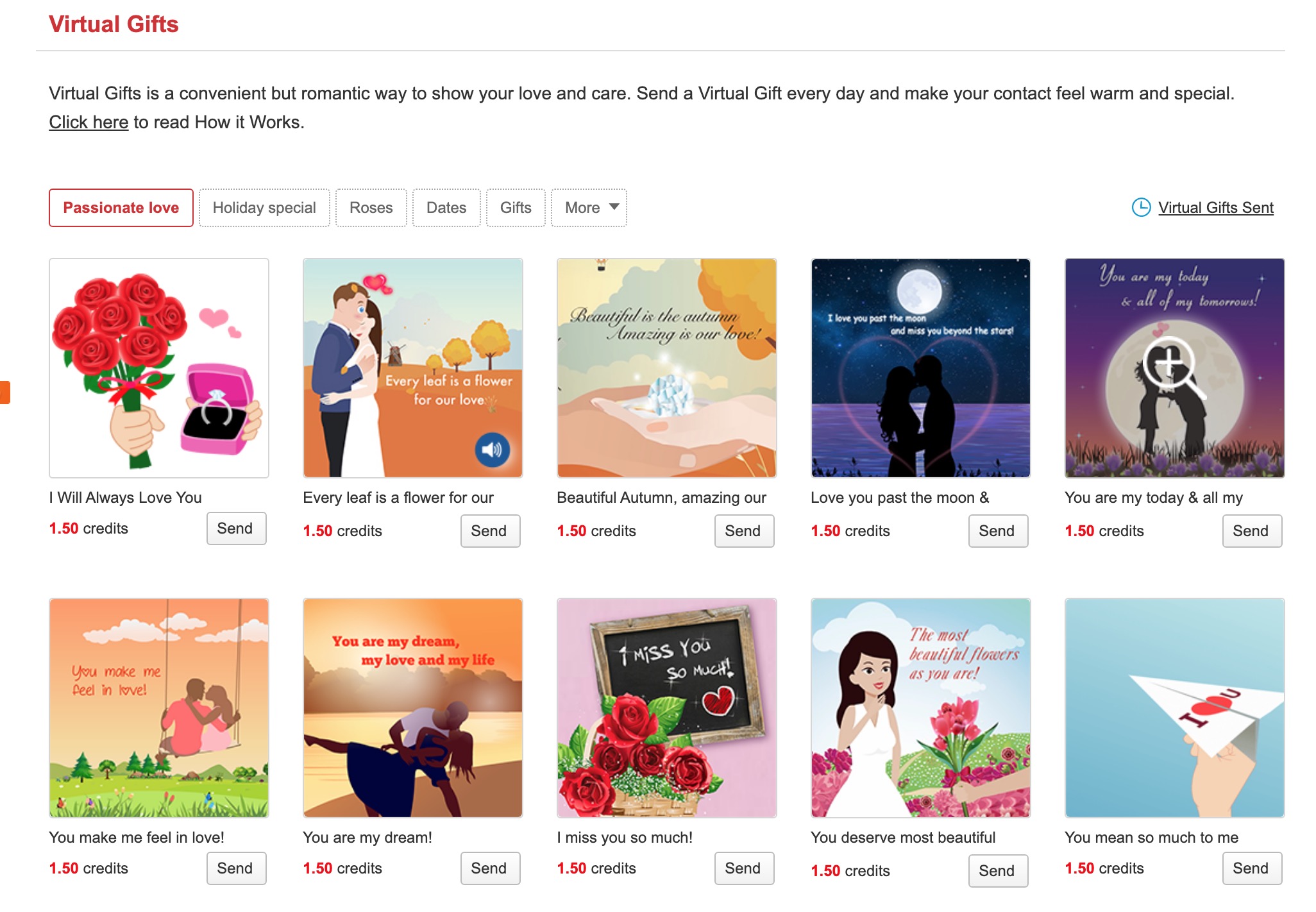 FindAsianBeauty virtual gifts